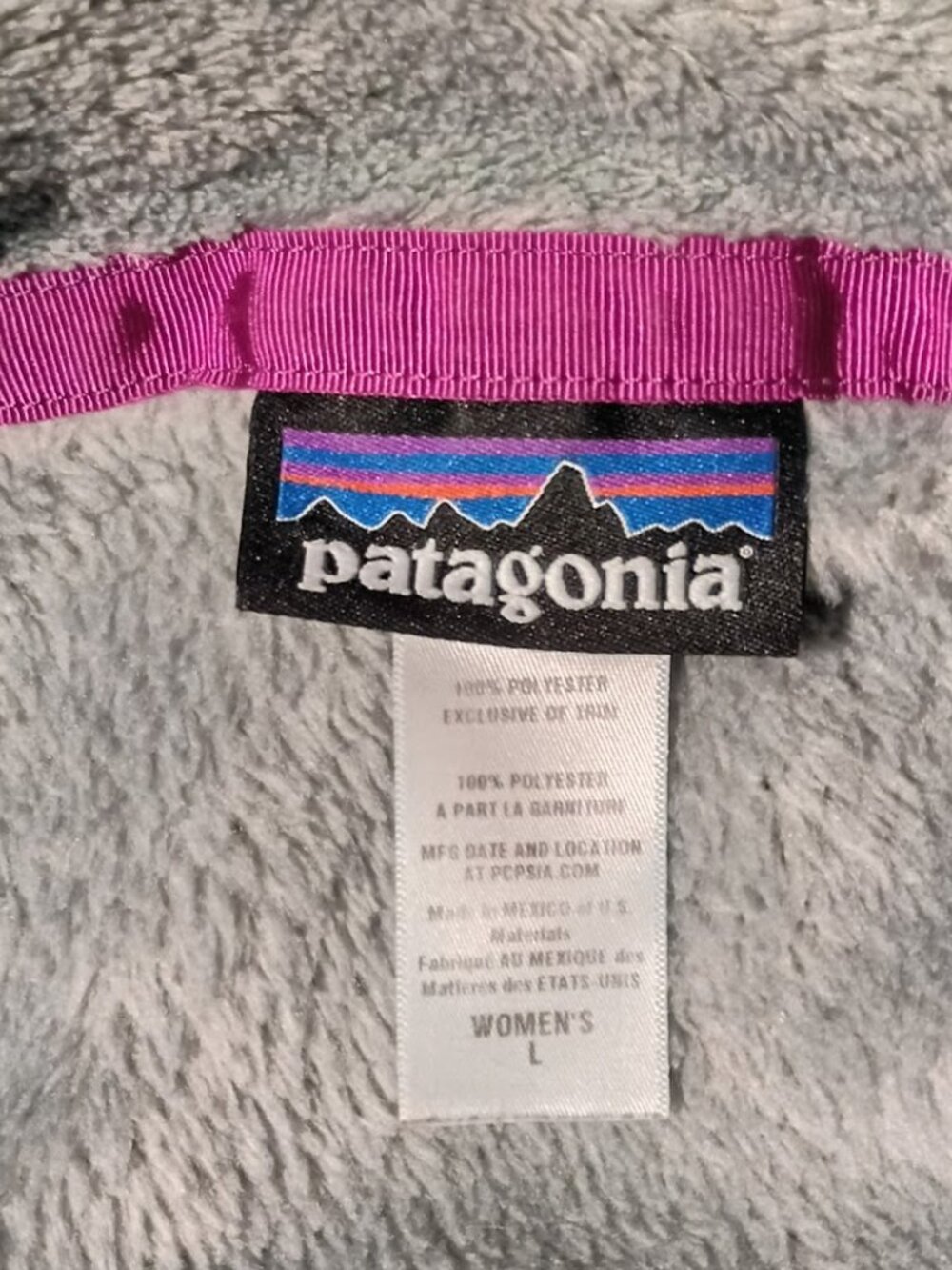 Patagonia Women's Re-Tool Snap-T Fleece Pullover Grey/Nickel Purple - Size L - Picture 4 of 4